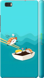 3D пластиковий матовий чехол Суші для Huawei Ascend P8 Lite - 6354m-126 изображение 