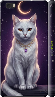 3D пластиковый матовый чехол Mystic White Cat Gothic Dark Purple Gold для Huawei Ascend P8 Lite - 6805m-126 изображение 