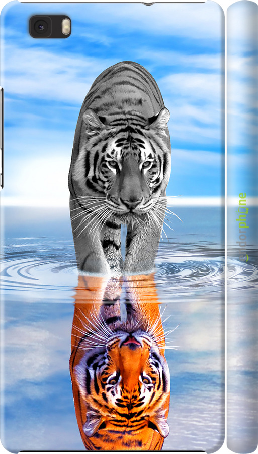 3D пластиковий матовий чехол Тигр для Huawei Ascend P8 Lite - 6016m-126 изображение 