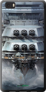 Силиконовый чехол Линкор, world of tanks, wargaming, военный корабль для Huawei Ascend P8 Lite - 6453u-126 изображение 