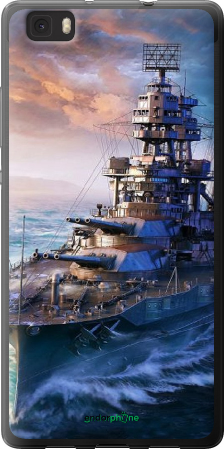 Силиконовый чехол Военный корабль, world of tanks, wargaming для Huawei Ascend P8 Lite - 6461u-126 изображение 