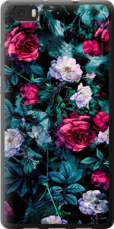 Силиконовый чехол Сад и розы для Huawei Ascend P8 Lite - 6483u-126 изображение 