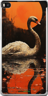 Силиконовый чехол Лебедь для Huawei Ascend P8 - 5964u-123 изображение 