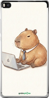 Силиконовый чехол Funny Capybara CEO Working для Huawei Ascend P8 - 6777u-123 изображение 