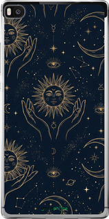 Силіконовий чохол 'Celestial Harmony: Sun & Moon Gold Mystic Pattern' для Huawei Ascend P8 зображення 3