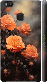 3D пластиковий глянцевий чехол Оранжеві троянди для Huawei P9 Lite - 5944c-298 изображение 