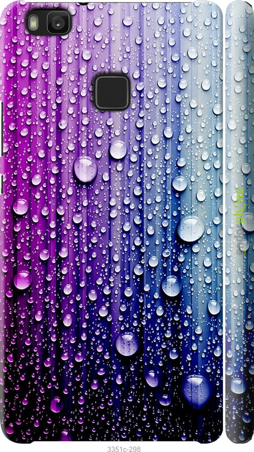 

3D пластиковий матовий чохол "Краплини води" для Huawei P9 Lite, Синій