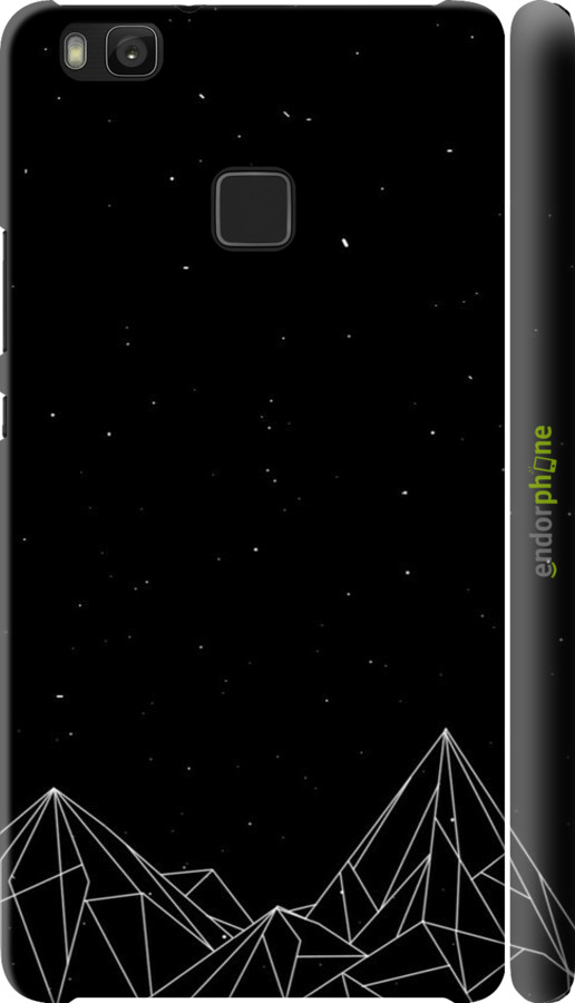 3D пластиковий глянцевий чехол Чорно білі абстрактні гори для Huawei P9 Lite - 6437c-298 изображение 