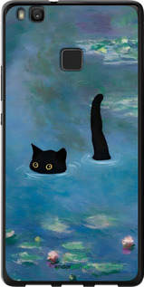 Силиконовый чехол С изображением кота и водяной лилии Monet для Huawei P9 Lite - 6519u-298 изображение 