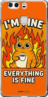 Силиконовый чехол Funny Cat для Huawei P9 Plus - 6786u-300 изображение 