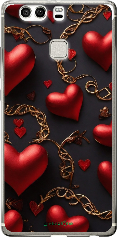 Силіконовий чехол Сердечки для Huawei P9 Plus - 5831u-300 изображение 