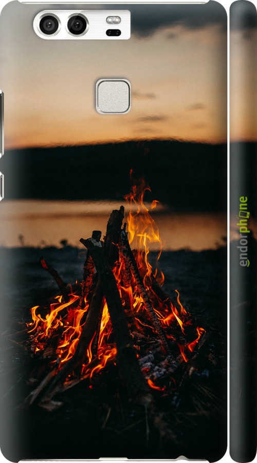 3D пластиковый глянцевый чехол Огонь для Huawei P9 - 6021c-347 изображение 