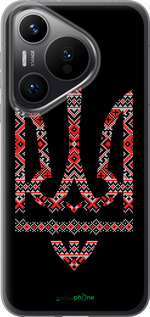 Силиконовый чехол Герб - вышиванка на черном фоне для Huawei Pura 70 PRO - 1196u-3700 изображение 