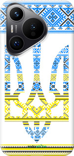 Силиконовый чехол Герб - вышиванка желто-голубая для Huawei Pura 70 PRO - 1197u-3700 изображение 