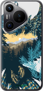 Силиконовый чехол Арт-орел на фоне природы для Huawei Pura 70 PRO - 3983u-3700 изображение 