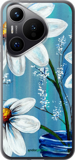 Силіконовий чехол Красиві арт-ромашки для Huawei Pura 70 PRO - 4031u-3700 изображение 