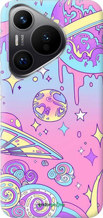 Силиконовый чехол Розовая галактика для Huawei Pura 70 PRO - 4146u-3700 изображение 
