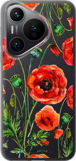 Силиконовый чехол Нарисованные маки для Huawei Pura 70 PRO - 4278u-3700 изображение 