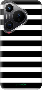 Силиконовый чехол Черно-белые полосы для Huawei Pura 70 PRO - 4461u-3700 изображение 
