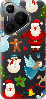 Силиконовый чехол Новогодний 1 для Huawei Pura 70 PRO - 4614u-3700 изображение 