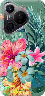 Силиконовый чехол Тропические цветы v1 для Huawei Pura 70 PRO - 4667u-3700 изображение 