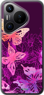 Силиконовый чехол Бабочки v2 для Huawei Pura 70 PRO - 5475u-3700 изображение 