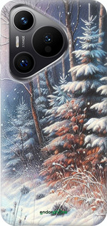 Силиконовый чехол Зимний пейзаж для Huawei Pura 70 PRO - 5814u-3700 изображение 