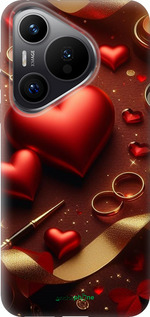 Силиконовый чехол Сердечки v3 для Huawei Pura 70 PRO - 5833u-3700 изображение 