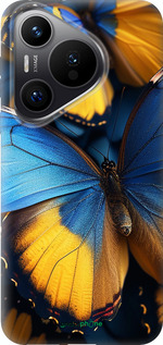 Силиконовый чехол Желто-голубые бабочки для Huawei Pura 70 PRO - 6046u-3700 изображение 