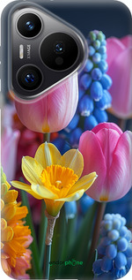 Силиконовый чехол Весенние цветы для Huawei Pura 70 PRO - 6058u-3700 изображение 