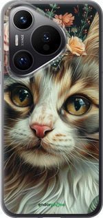 Силиконовый чехол Cats and flowers для Huawei Pura 70 PRO - 6069u-3700 изображение 