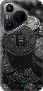 Силіконовий чехол Black Bitcoin для Huawei Pura 70 PRO - 6090u-3700 изображение 