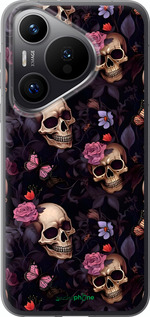 Силіконовий чехол Черепи та троянди для Huawei Pura 70 PRO - 6316u-3700 изображение 