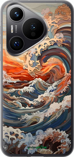 Силиконовый чехол Арт волны для Huawei Pura 70 PRO - 6324u-3700 изображение 