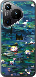Силиконовый чехол Чехол с изображением водяных лилий Моне и кошек для Huawei Pura 70 PRO - 6399u-3700 изображение 