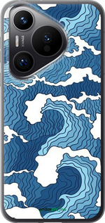 Силиконовый чехол Абстрактный рисунок морских волн для Huawei Pura 70 PRO - 6538u-3700 изображение 