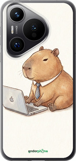 Силиконовый чехол Funny Capybara CEO Working для Huawei Pura 70 PRO - 6777u-3700 изображение 