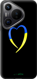 Силиконовый чехол Жёлто-голубое сердце для Huawei Pura 70 PRO - 885u-3700 изображение 
