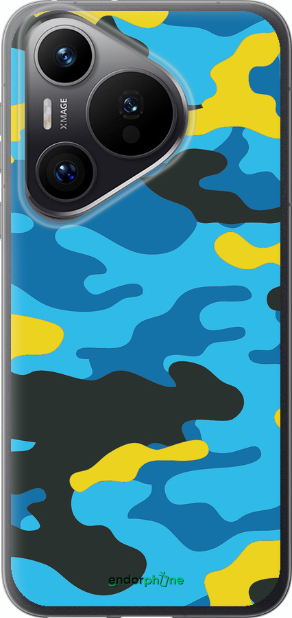 Силіконовий чехол Жовто-блакитний камуфляж для Huawei Pura 70 PRO - 1084u-3700 изображение 