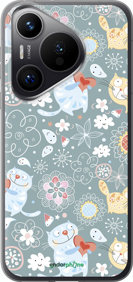 Силиконовый чехол Котята v3 для Huawei Pura 70 PRO - 1223u-3700 изображение 