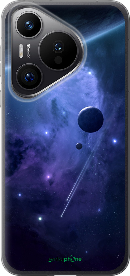Силиконовый чехол Планеты в синем космосе для Huawei Pura 70 PRO - 171u-3700 изображение 