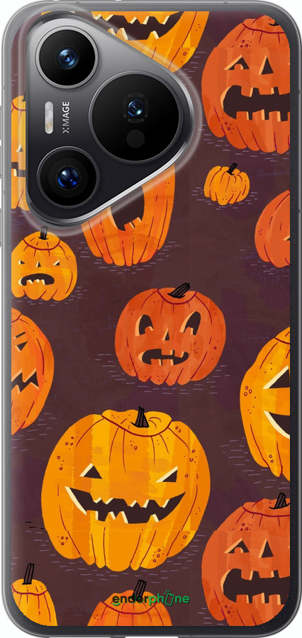 Силіконовий чехол Гарбузи на Хелловін для Huawei Pura 70 PRO - 233u-3700 изображение 