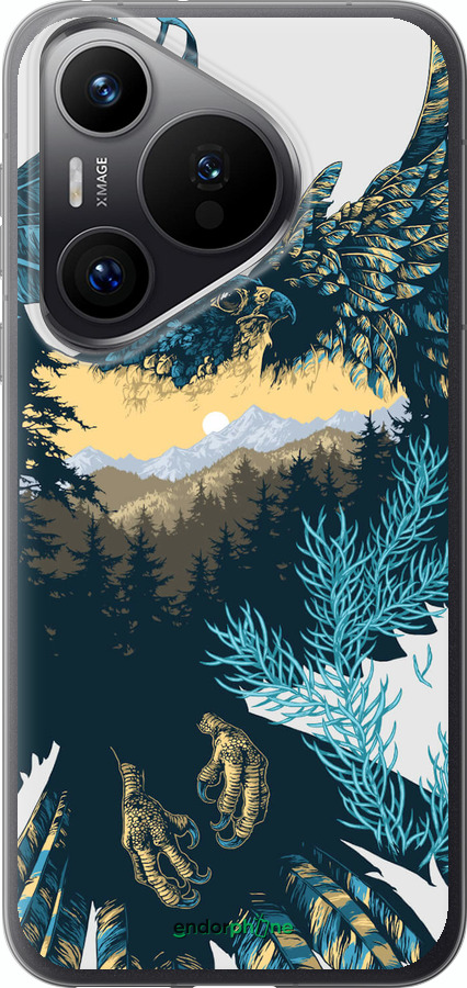 Силиконовый чехол Арт-орел на фоне природы для Huawei Pura 70 PRO - 3983u-3700 изображение 