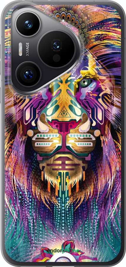 Силиконовый чехол Люминесцентный лев для Huawei Pura 70 PRO - 4037u-3700 изображение 