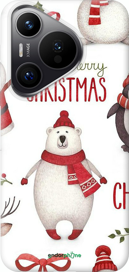 Силіконовий чехол Merry Christmas для Huawei Pura 70 PRO - 4106u-3700 изображение 