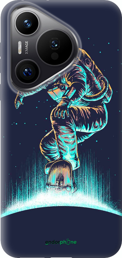Силиконовый чехол Космонавт на скейтборде для Huawei Pura 70 PRO - 4145u-3700 изображение 