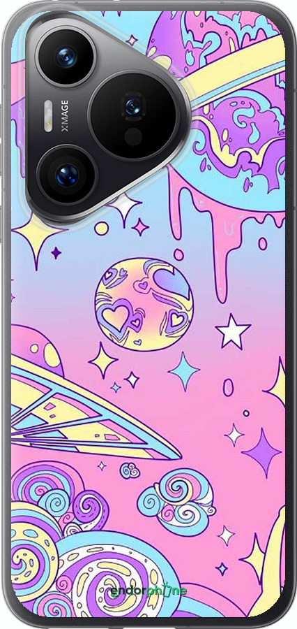 Силиконовый чехол Розовая галактика для Huawei Pura 70 PRO - 4146u-3700 изображение 