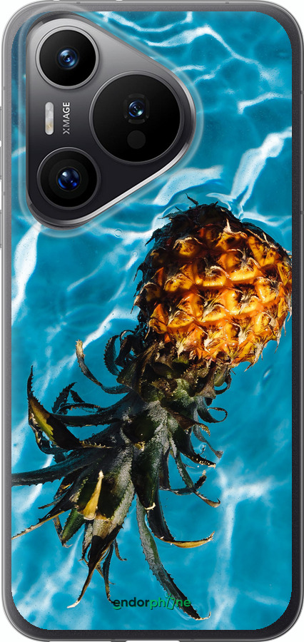 Силиконовый чехол Ананас на воде для Huawei Pura 70 PRO - 4384u-3700 изображение 