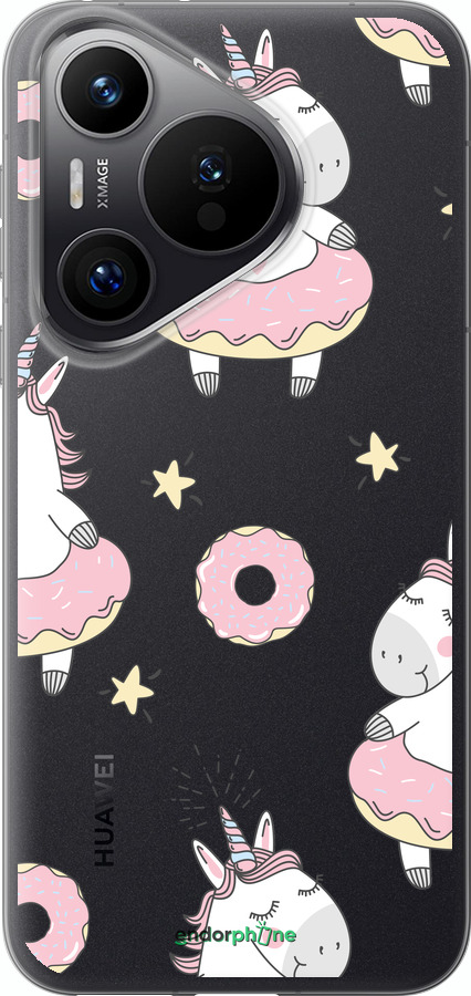 Силіконовий чехол Єдиноріжки для Huawei Pura 70 PRO - 4659u-3700 изображение 