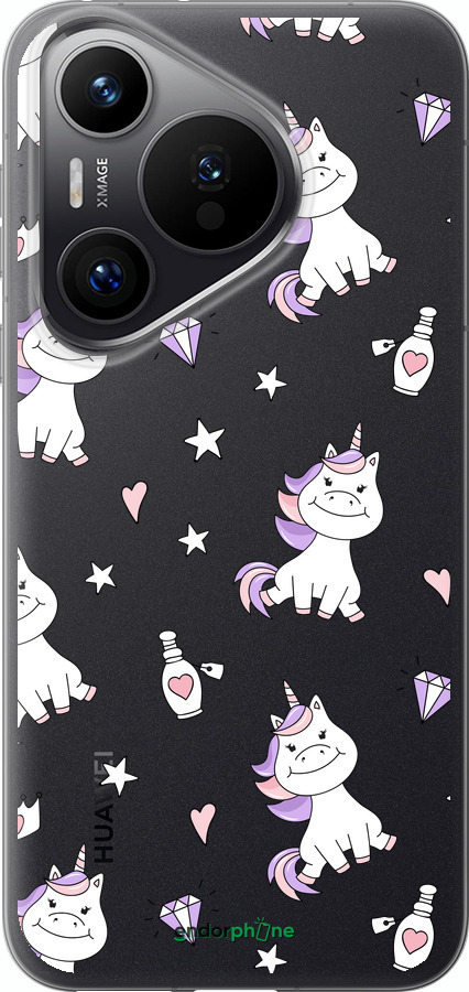 Силиконовый чехол Единорожка v2 для Huawei Pura 70 PRO - 4703u-3700 изображение 